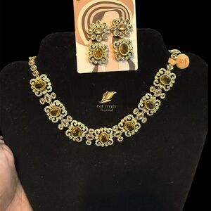 Elegant Gold finish AD Necklace Set